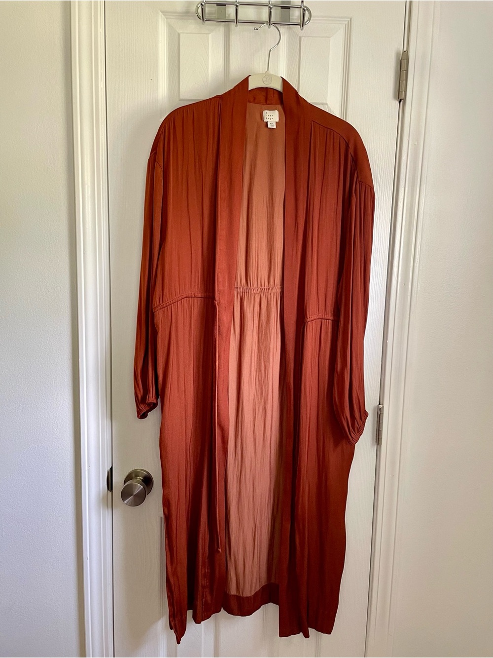 a new day Rust Open-Front Long Duster Cape